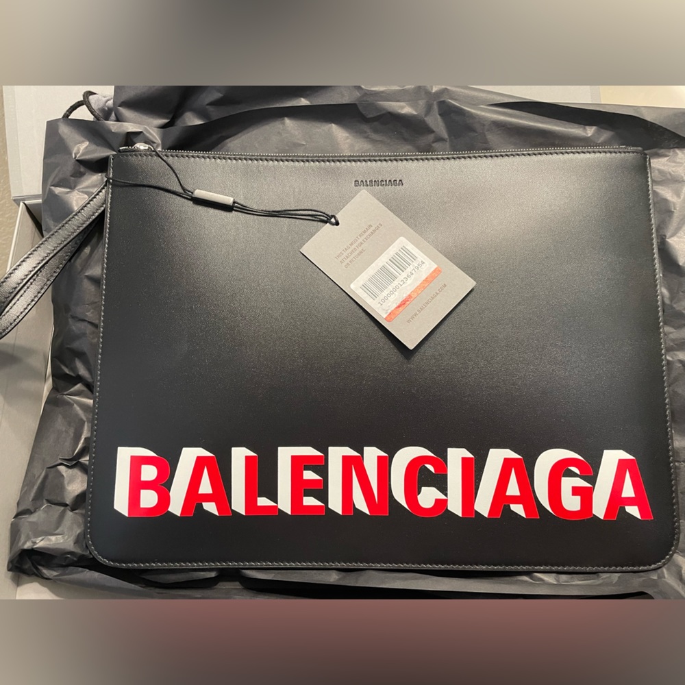 Brand New Balenciaga Logo Clutch